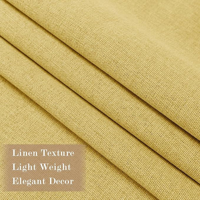 Full Blackout Privacy Curtains, 240 Inch Extra Wide Linen Blend Drapes, Pinch Pleat Window Drapery for Room Divider Storage/Space Room Separation, 1 Panel, W 240" x L 96", Yellow