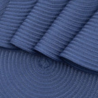 SHACOS Round Placemats Set of 6 Washable 15 inch Round Table Mats Cotton Polyester Woven Braided Place Mats for Dining Table (Sail Blue, 6)