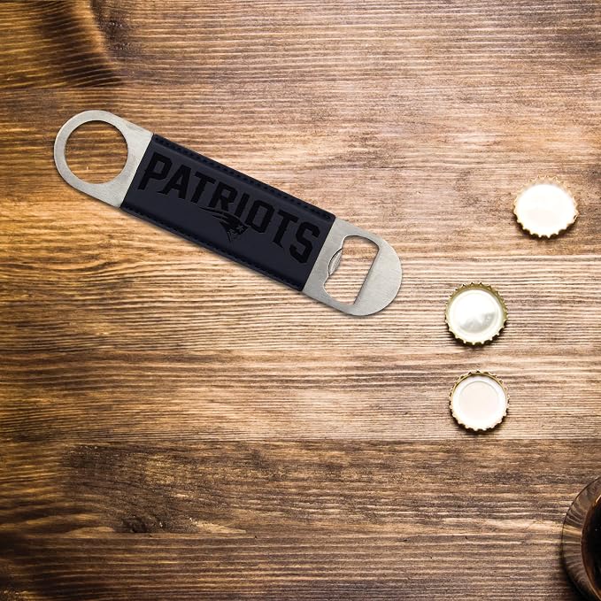 Rico Industries NFL Laser Engraved Bar Blade Faux Leather Laser Engraved Bar Blade - Great Beverage Accessory for Game Day
