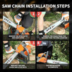E & S 3 Pack 20 Inch Chainsaw Chain .325" Pitch .050" Gauge 78 Drive Links Semi-Chisel Chain Saw Chains for Husqvarna, Poulan, Craftsman, Greenworks and More Chainsaw Brands