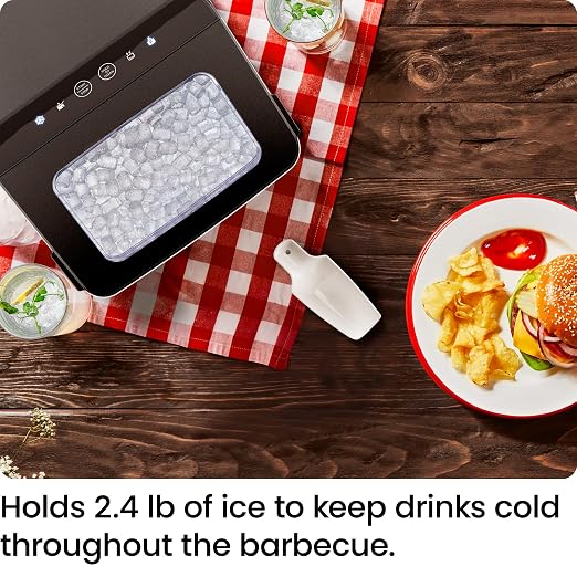 Iceman Pebble Ice Machine, Countertop Nugget Ice Maker Produces Chewable Pellet Ice in 20 Minutes, Makes 33lbs/Day, with One-Touch Cleaning Function and Ice Scoop/Basket Included – Stainless Steel