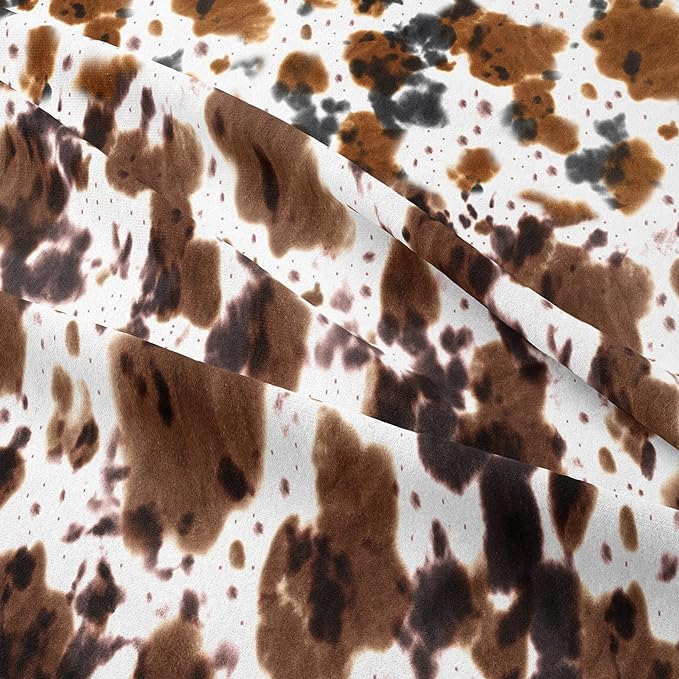Tailor Shop Cow Print Bedding Sets,Kids Twin Bedding Set,Cow Print Comforter Set for Boys Teens Girls,Black White Queen Soft Microfiber Cowhide Bedding Set with 1 Comforter and 1 Pillowcases…