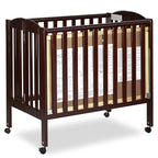 3 in 1 Portable Folding Stationary Side Crib in Espresso, Greenguard Gold Certified , 41x26x40 Inch (Pack of 1)