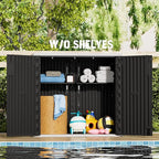 Large Outdoor Storage Box,Resin Sheds&Outdoor Storage Waterproof/Lockable,Outdoor Storage Cabinets for Balcony,Garage,Backyard (37Cu.ft-Black White)