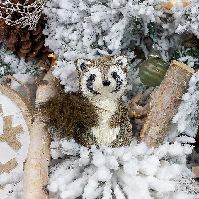 AuldHome Design Woodland Friends Figurines (Set of 3, Deer/Raccoon/Squirrel); Forest Animals Decor for Fall, Christmas, Winter and Themed Decor or Parties