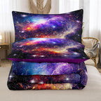 Tailor Shop Galaxy Comforter Space Kids Bedding Set Queen Size, Purple Comforter for Girls with 2 Pillowcase