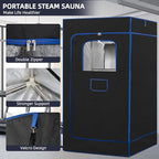 Portable Sauna, Full Size, Steam Tent Sauna Box with 3.0L Steamer, Remote Control, Folding Chair, 9 Levels