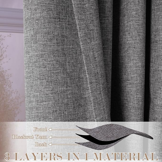 150 Inches Extra Wide Room Divider Draperies, Pinch Pleat Drapes, Absolutely Blackout Sliding Door Drapery, Total Privacy Ceiling Track Curtains, 150" W by 96" L, Gray (1 Panel)
