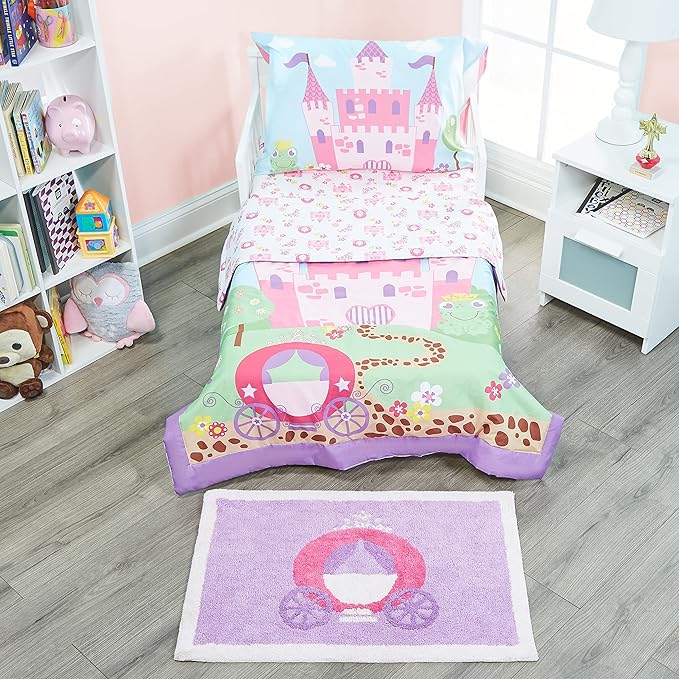 Hand Tufted Princess Bedroom or Bathroom Rug - 30x20 in; 100% Cotton Kids Bathroom Mat; Decorative Kids Area Rug