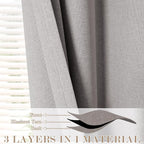 150 Inches Extra Wide Room Divider Draperies, Pinch Pleat Drapes, Absolutely Blackout Sliding Door Drapery, Total Privacy Ceiling Track Curtains, 150" W by 96" L, Browish Grey (1 Panel)