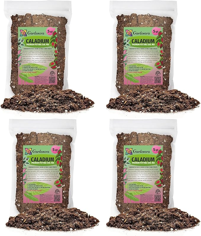 Gardenera Caladium Potting Mix - Unlock Robust Growth and Striking Leaf Color with Our High-Performance Formula - 20 Quart