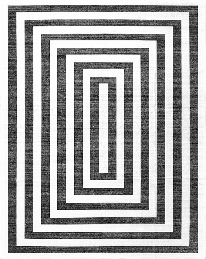 nuLOOM Sharri Modern Striped Machine Washable Ultra Thin Area Rug, 4' x 6', Grey