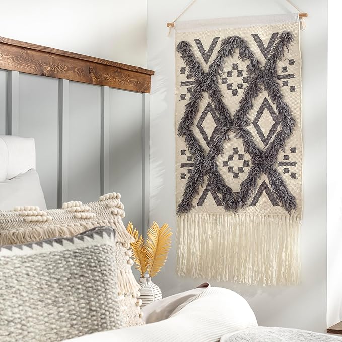 Mark&Day Wall Hanging, Windigsteig Coastal Farmhouse Charcoal Tapestry Wall Hanging for Living Room, Bedroom, Office or Kitchen (48"H x 24"W)