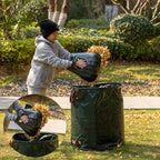 Gardenised 72-gallon Heavy-Duty Self-Standing Collapsible Leaf Bag with Handle and Sturdy Scoop for Leaves - Portable Yard Grass Clipping Rake, Garden Debris Grabber for Lawn Care and Outdoor Cleanup