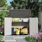 ZZM 4x2.5 FT Outdoor Storage Shed, Resin Waterproof Storage Cabinet for Garden Tools with Lockable Lid,Latch (White)