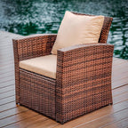 Nestl Wicker Outdoor Furniture Set - 4 Piece Patio Set (Brown/Beige)
