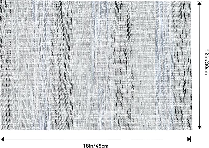 Leetaltree LightSteel Blue Placemats Set of 6 - Heat Resistant Non-Slip Place mats for Dining Table, Washable Durable PVC Vinyl Woven Table Mats（LightSteel Blue, 6）