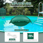 Above Ground Pool Pillow - 4x4 Ft Air Pillow for Winterizing, 0.5mm PVC Material, 2X 16.5Ft Green Rope