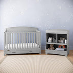 Graco Benton 5-in-1 Convertible Crib with Drawer (Pebble Gray) -Converts from Baby Crib to Toddler Bed, Daybed and Full-Size Bed,Fits Standard Full-Size Crib Mattress, Adjustable Mattress Support Base