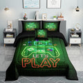 Boys Gamer Comforter Sets,6 PCS Gaming Bedding Set for Boys,Kids Comforter Sets for Boys,Twin Comforter Sets for Boys,Bed in A Bag with Sheets(Twin,Green Color)