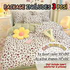 MorroMorn Queen Duvet Cover, Red Cherries Floral Bedding Sets, Plush Fluffy Comforter Covers Set, Down Alternative Blanket Ultra Soft Kawaii Cute for Girls Kids Teen Women Full Double Size