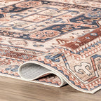 nuLOOM Órla Tribal Bordered Machine Washable Ultra Thin Area Rug, 8' x 10', Rust
