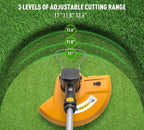 40V Cordless Weed Whacker, 4Ah Battery Powered Weed Eater, 3-Positions Adjustable Cutting Width Grass Trimmer, Telescopic Aluminum Shaft String Trimmer, Battery & Charger Included