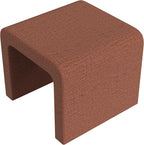 Modern Channel Rust Chenille Foot Stools Ottoman Home Décor, Soft Ottoman Foot Rest Chair for Bedroom and Living Room, Vanity Chair and Stool in Dressing Area, and Lounge (Rust Chenille)