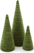 Your Heart's Content Olive Green Velvet Trees Set of 3, Woodland Nursery Bookshelf, Modern Valentine Tabletop, Holiday Dining Table, Elegant Mantel Décor, Handcrafted Gift for (Olive)