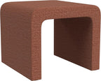 Modern Channel Rust Chenille Foot Stools Ottoman Home Décor, Soft Ottoman Foot Rest Chair for Bedroom and Living Room, Vanity Chair and Stool in Dressing Area, and Lounge (Rust Chenille)