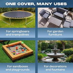 Yankee Diamond Series Pool Covers for Above Ground Pools | All-Weather, Windproof, Light 10ft Round Pool Cover w/ 4 Screw-In Pegs, 4 Ropes | 3 Mounting Methods, Strong Fastenings for Triple Protection