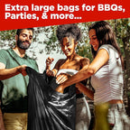 ToughBag 65 Gallon Trash Bags (120 Count) – 50x48" Large Black Garbage Can Liners – Made in USA