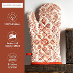 Maison d'Hermine Oven Gloves 100% Cotton Oven Mitt (7" x 13", Pack of 1) | With Loop Heat Resistant BBQ Cooking Gloves Baking Kitchen Handling Hot Pans Thanksgiving Christmas - Cachemire