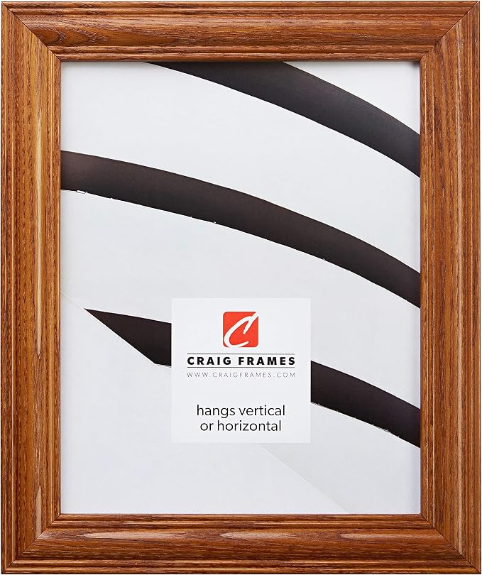 Craig Frames 8.5x11 Brown Picture Frame, Wall Decor for Art and Photos | Ready to hang with a protective glass front, made in the USA for a gallery display