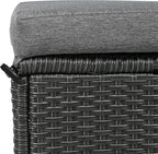 5-Piece Outdoor Patio Furniture Set with Dining Table&Bench, All-Weather PE Wicker Sofa w/2 Extendable SideTables&Cushions&Washable Covers, Rattan Conversation Couch for Backyard Yard, Gray