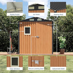 6x4FT Outdoor Storage Shed, Metal Garden Shed with Updated Frame Structure, Lockable Door and Window, Large Tool Shed for Backyard, Patio,Lawn,Utility & Bike Storage