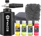 PWACCS Foam Cannon for Pressure Washer, Car Wash Kit with Soap, Snow Foam Blaster 1.5 Liter, Power Washer Soap Cannon with Car Drying Towel and Wash Mitt, 3600 PSI