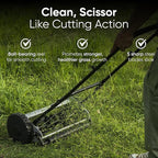 16" Push Reel Lawn Mower – Manual 5-Blade Hand Mower with Adjustable 3-Position Cutting Height (0.5"–1.75") – Lightweight, Eco-Friendly, Steel Blades – 2-Year Warranty