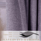 Room Divider Curtains Screen Partitions, Linen Look 100% Blackout Drapery 84 Inches Long, 120" Wide Pinch Pleated Window Drapes, Privacy Protecting, Light Blocking, (1 PC, Violet)