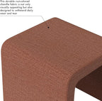 Modern Channel Rust Chenille Foot Stools Ottoman Home Décor, Soft Ottoman Foot Rest Chair for Bedroom and Living Room, Vanity Chair and Stool in Dressing Area, and Lounge (Rust Chenille)