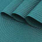 SHACOS Round Placemats Set of 4 Woven Braided Table Placemats 15 inch Circle Place Mats Washable Non Slip Table Mats for Home Wedding Party, Teal Green
