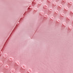 ENJOHOS Girls Full Size Comforter Bedding Sets Pink, 3 PCS Boho Comforter with Tufted Dots, Shabby Chic Bedding Comforter for All Season, Lightweight Fluffy Microfiber Comforter with 2 Pillowcases