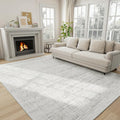 5x8 Washable Area Rug for Living Room Bedroom: Non-Slip Modern White Gray | Machine Washable TPR Backing, Stain-Resistant Low Pile, Pet & Kid Friendly, Abstract Decor for Dining Room, Dorm, Home Office