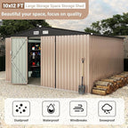10x12 FT Metal Storage Sheds Outdoor, Metal ToolShed with Lockable Door, Metals Yard Sheds Metals Garden Shed Kit, MetalUtility Sheds Buildings with Air Vent for Backyard Garden Patio Lawn