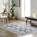 nuLOOM Finley Machine Washable Vintage Distressed Ultra Thin Area Rug, 8' x 10', Grey