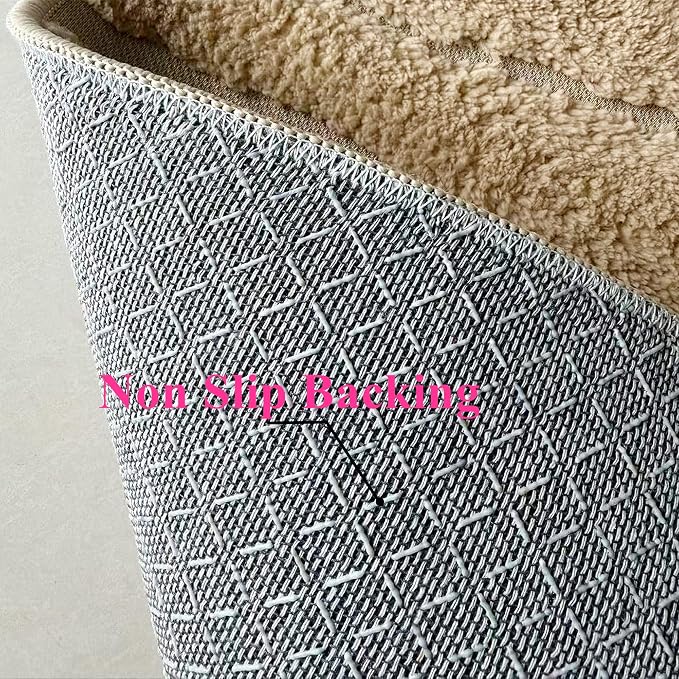 Washable Area Rug 4'x6' for Kids Room Living Room Bedroom, Bohemia | Soft Cozy Fluffy Mid Pile Machine Washable Non Slip Modern Jacquard Boho Accent Area Carpet for Nursery Kids Room Dorm Hotel