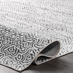 nuLOOM Abstract Tribal Machine Washable Accent Rug, 3' x 5', Grey, Rectangular, 0.1" Thick