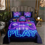 6 Pieces Gamer Bedding Set for Boys Gaming Comforter Queen Size, Game Controller Comforter for Teen 3D Gamepad Microfiber 6 Piece Bed in A Bag Kids Bedding Sets with Sheets,DJT H5030 Queen
