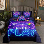 5 Pieces Gamer Bedding Set for Boys Gaming Comforter Twin Size, Game Controller Comforter for Teen 3D Gamepad Microfiber 5 Piece Bed in A Bag Kids Bedding Sets with Sheets,DJT H5030 Twin