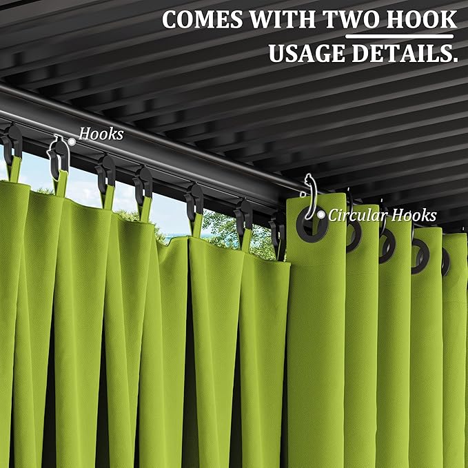 Gazebo Universal Replacement Privacy Curtain,12'×12' Gazebo Outdoor Waterproof Curtains, 4-Panels Sidewall Curtains with Double Zipper for Patio Canopy, Garden and Backyard (Curtain Only)